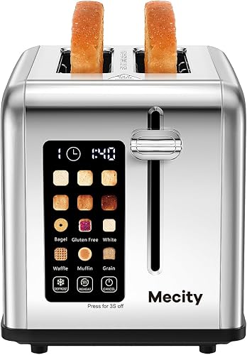 Mecity 2 Slice Toaster Touch Screen 1.5" Wide Slot, Stainless Steel Sm — Manufacturer product photo — best toasters 2026