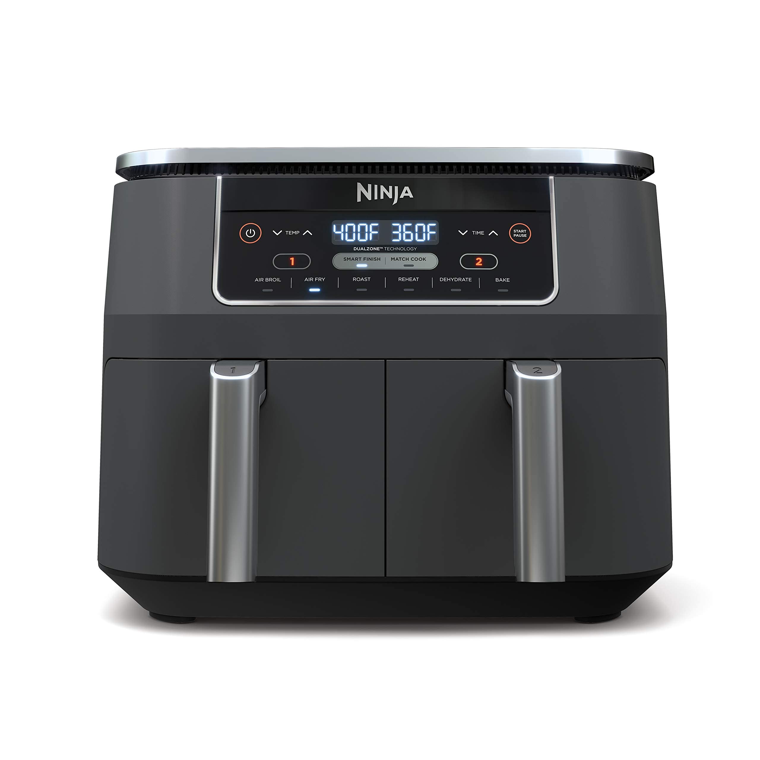 Ninja DZ201 Foodi 8 Quart 6-in-1 DualZone 2-Basket Air Fryer with 2 In — Our hands-on testing setup for ninja air fryer review 202