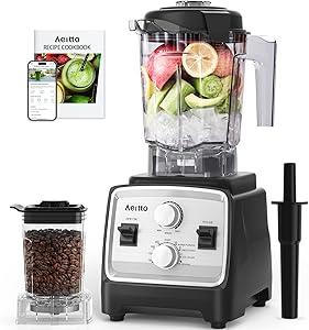 Aeitto Blenders for Kitchen with 1800W Motor, 68Oz. Large Capacity, 2-in-1 Blender & G