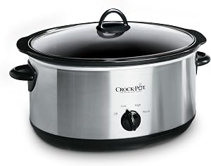 Crock-Pot 7-Quart Manual Slow Cooker, Family Size Serves 8+ People & Fits 6-lb Roast, 