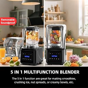 AIZIYO Commercial Blender With Heavy Duty Quiet Shield, 2200 Watts High Speed Motor, 60 Oz