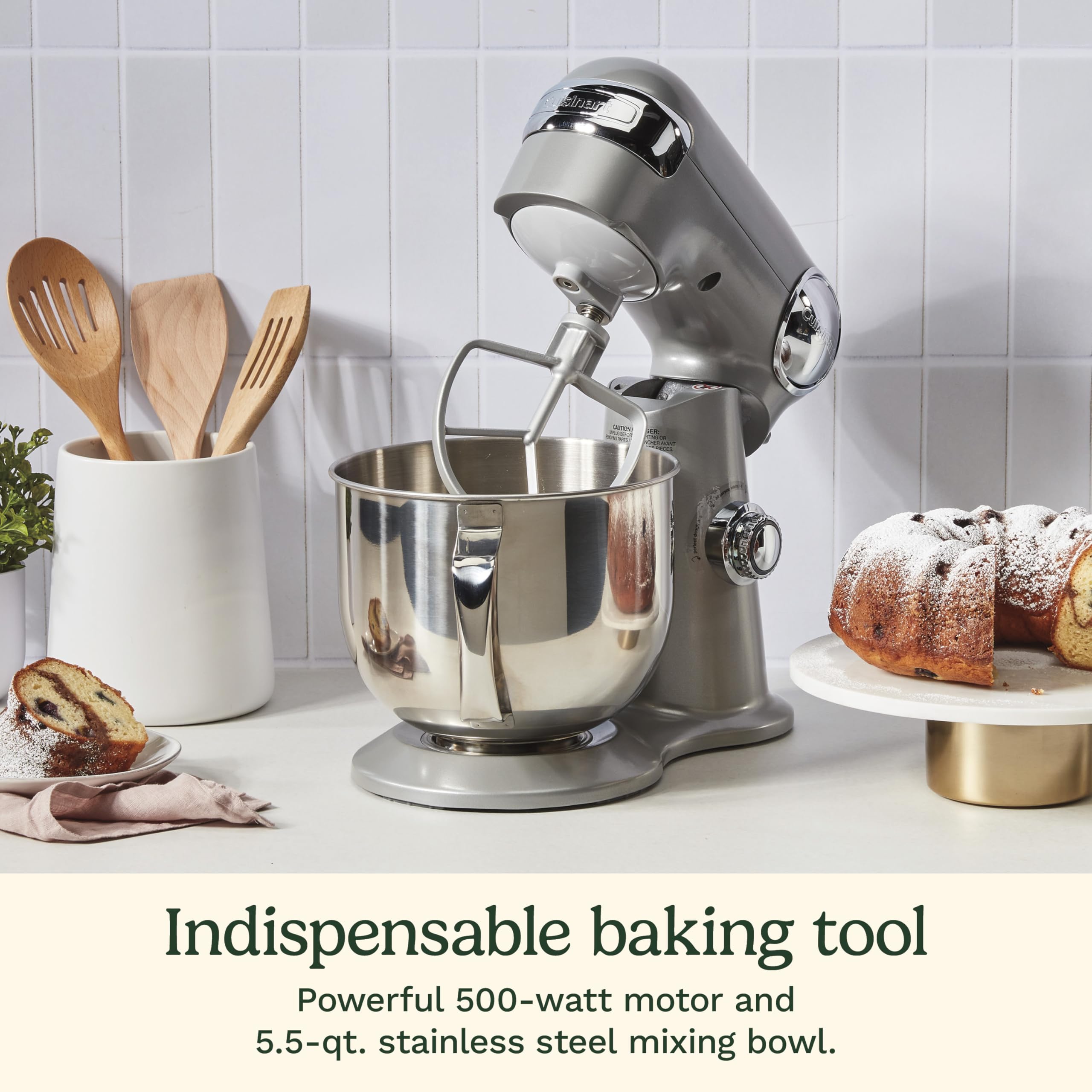 Cuisinart Stand Mixer, 12 Speeds, 5.5-Quart Mixing Bowl, Chef's Whisk, — Our recommended configuration for best results